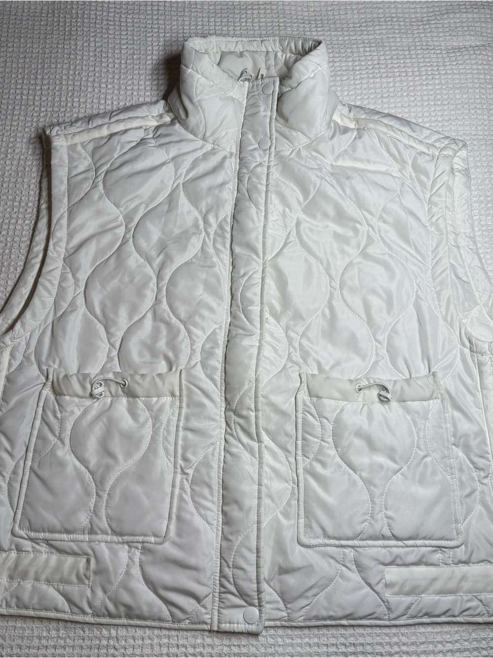 Thread & Supply White Quilted Puffer Vest